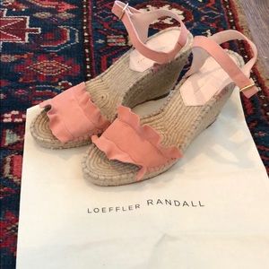 Loeffler Randall ruffles wedge sandals